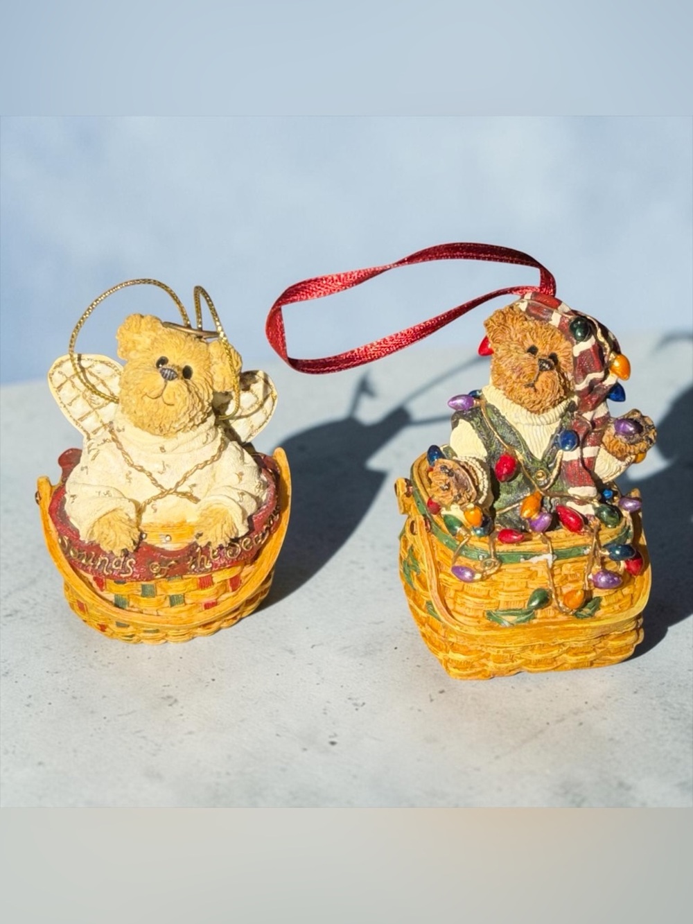 Boyds Bears Holiday Bear Ornaments in Gold, Red, Green, White, Brown